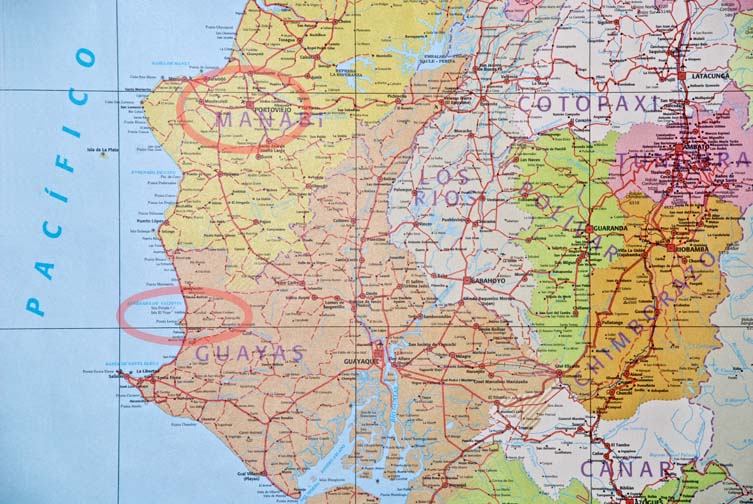 map of coastal Ecuador