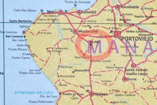 map of la Pila Ecuador area